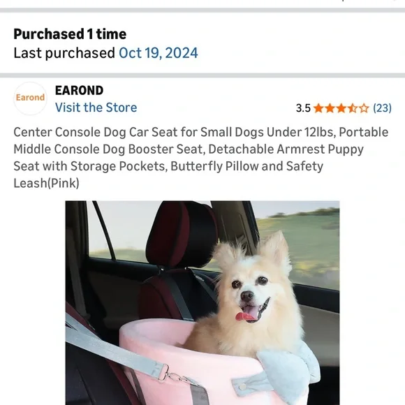 Pink Pet Carrier with grey Straps - Picture 4 of 4